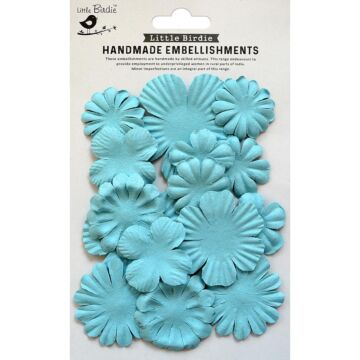 Nicole Crafts - Little Birdie Sticker Embellishment Paper Petals 15/Pkg Sky Delight