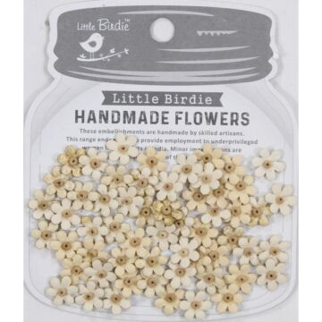 Little Birdie Natalia Paper Flowers 60/Pkg-Ivory Pearl