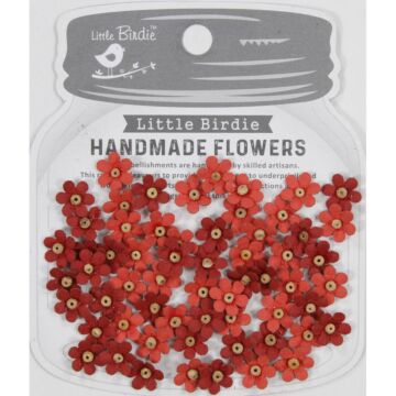 Little Birdie Natalia Paper Flowers 60/Pkg-Scarlet Blend