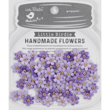 Little Birdie Natalia Paper Flowers 60/Pkg-Lavender Whisper