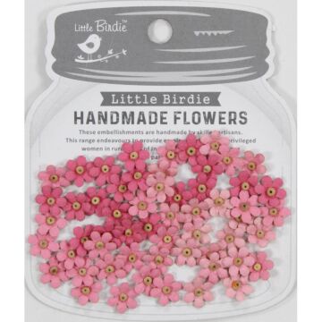 Little Birdie Natalia Paper Flowers 60/Pkg-Rosy Note
