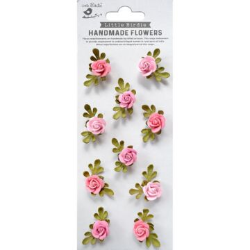 Little Birdie Petite Rose Paper Flowers 10/Pkg-Celebrate Life