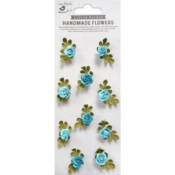 Little Birdie Petite Rose Paper Flowers 10/Pkg-Songs Of The Sea