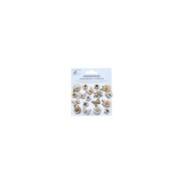 Little Birdie Cloria Paper Flowers 18/Pkg-Ivory Pearl
