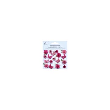 Little Birdie Cloria Paper Flowers 18/Pkg-Rosy Note