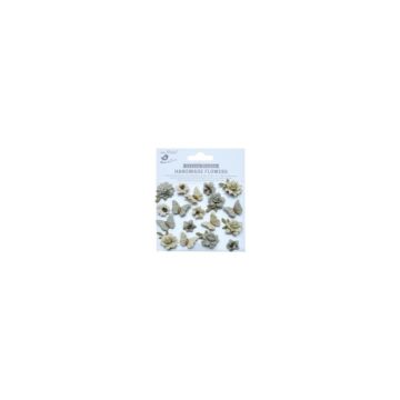 Little Birdie Cloria Paper Flowers 18/Pkg-Earthy Moss