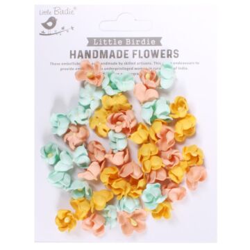 Little Birdie Paula Paper Flowers 50/Pkg-Pastel Palette