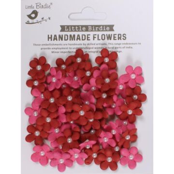 Little Birdie Janice Paper Flowers 50/Pkg-Poppies And Roses