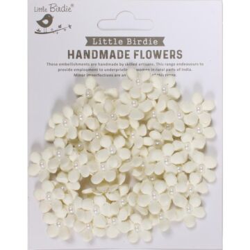 Little Birdie Janice Paper Flowers 50/Pkg-Shabby Chic Bouquet