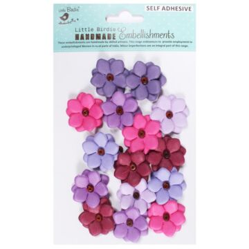 Little Birdie Estela Paper Flowers 15/Pkg-Birds And Berries