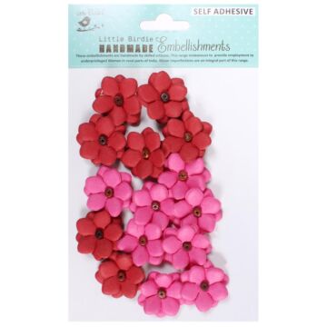 Little Birdie Estela Paper Flowers 15/Pkg-Poppies And Roses