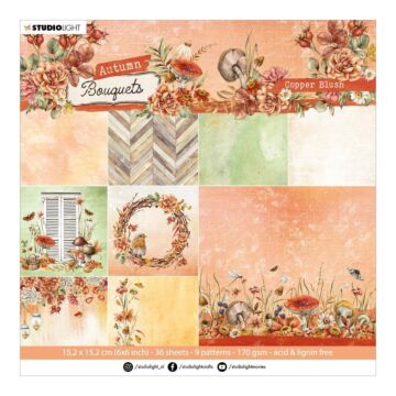 Studio Light Autumn Bouquet Paper Pad 6"X6" 36/Pkg Nr. 107, Copper Blush