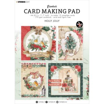 Studio Light Essentials Card Making Pad 12/Pkg Nr. 09, Holly Jolly