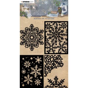 Studio Light Jenine's Mindful Art 5.11"X7" Stencil Nr. 240, Snowflake ATC Backgrounds