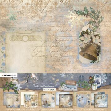 Studio Light Jenine's Mindful Art Paper Set 12"X12" 12/Pkg Nr. 37, Background Patterns Vintage Christmas