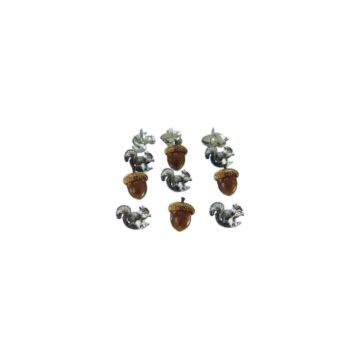 Eyelet Outlet Shape Brads 12/Pkg Acorn/Squirrel