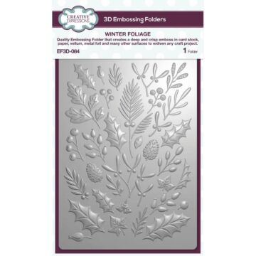 Creative Expresssions 3D Embossing Folder 5"X7"-Winter Foliage