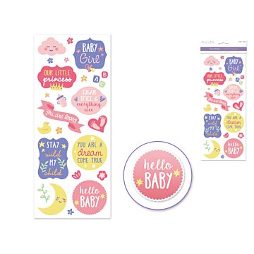 Paper Craft Sticker: 5"x12" Classic Themes 'Clear' Photo Safe - Baby Girl