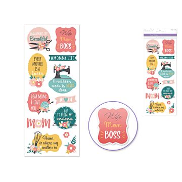 Paper Craft Sticker: 5"x12" Classic Themes 'Clear' Photo Safe - Dear Mom