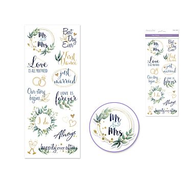 Paper Craft Sticker: 5"x12" Classic Themes 'Clear' Photo Safe - Mr. & Mrs.