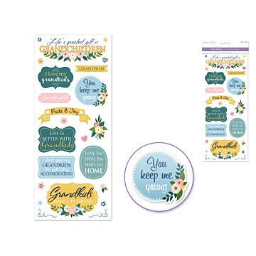 Paper Craft Sticker: 5"x12" Classic Themes 'Clear' Photo Safe - Love My Grandkids