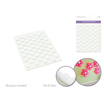 Clear Glue Pads: 1/2" Round 56pc High-Tack Flat Acid free