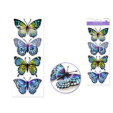 Paper Craft Sticker: 25.5cmx10cm 3D Butterflies - Style 1