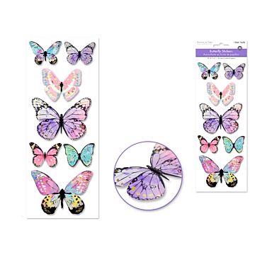 Paper Craft Sticker: 25.5cmx10cm 3D Butterflies - Style 2