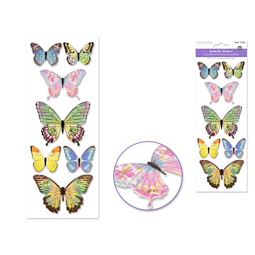 Paper Craft Sticker: 25.5cmx10cm 3D Butterflies - Style 3