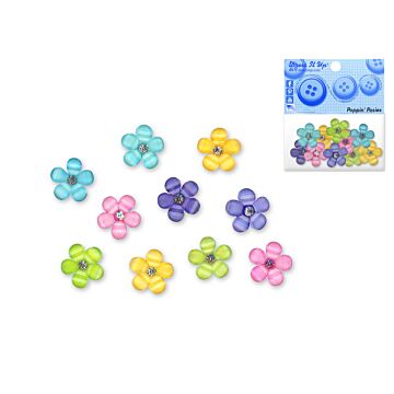 Dress-it-up Bits: Craft/Scrapbook Button Embellishments- Poppin' Posies