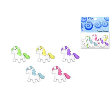 Dress-it-up Bits: Craft/Scrapbook Button Embellishments- Fantasy Unicorns