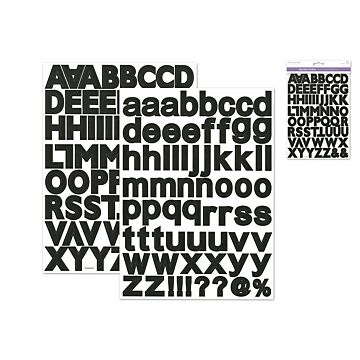 Scrapbook Stickers: 1 3/16" Alpha x126 (2sht) - Black