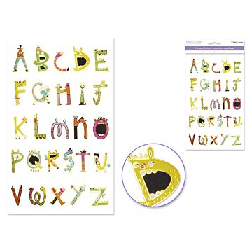 Paper Craft Stickers: 5.75"x9.45" Alpha Foil Fun 2 Sheets - Cool Creatures
