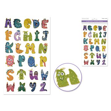 Paper Craft Stickers: 5.75"x9.45" Alpha Foil Fun 2 Sheets - Monster Mash
