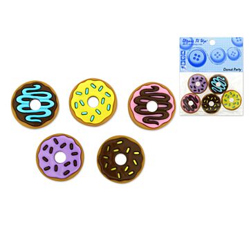 Dress-it-up Bits: Craft/Scrapbook Button Embellishments Donut Party