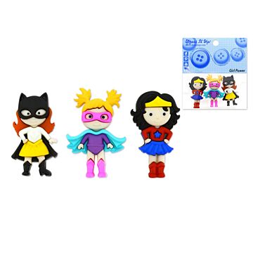 Dress-it-up Bits: Craft/Scrapbook Button Embellishments Girl Power