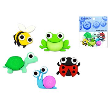 Dress-it-up Bits: Craft/Scrapbook Button Embellishments Wild And Wacky