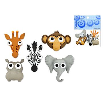 Dress-it-up Bits: Craft/Scrapbook Button Embellishments Life's A Zoo