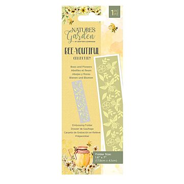 Crafter's Companion - Natures Garden Bee-Youtiful Collection Embossing Border Folder - Bees and Flowers