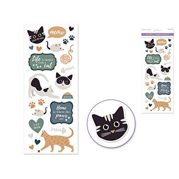 Paper Craft Sticker: 5"x12" Classic Themes 'Clear' Photo Safe - Cat Lover