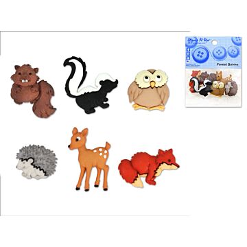 Dress-it-up Bits: Craft/Scrapbook Button Embellishments Forest Babies