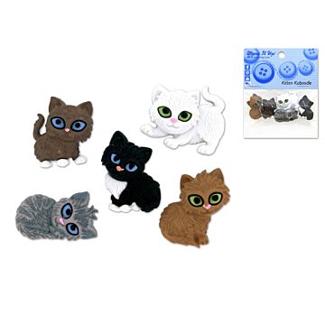 Dress-it-up Bits: Craft/Scrapbook Button Embellishments Kitten Kaboodle