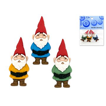 Dress-it-up Bits: Craft/Scrapbook Button Embellishments Garden Gnomes