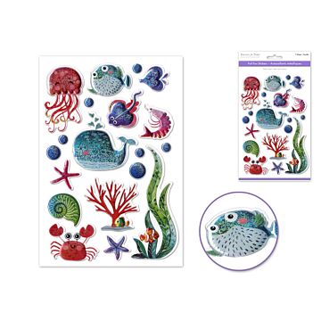 Paper Craft Sticker: 5.5"x8.25" Foil Fun - Under The Sea