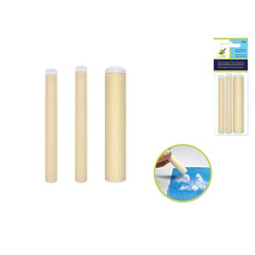 Color Factory Tool: Spouncer/Dauber x3 Asst w/Birch Wood Handle