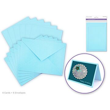 Cardmaking: 4.5"x6" Cards + Envelopes 6sets A6 - Baby Blue