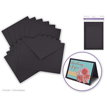 Cardmaking: 4.5"x6" Cards + Envelopes 6sets A6 - BLACK