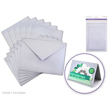 Cardmaking: 4.5"x6" Cards + Envelopes 6sets A6 - SILVER