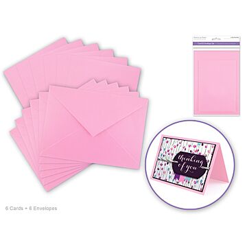 Cardmaking: 4.5"x6" Cards + Envelopes 6sets A6 - Baby Pink
