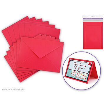 Cardmaking: 4.5"x6" Cards + Envelopes 6sets A6 - Red